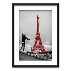 Framed Wall Art Modern City View Giclee Printed Art in Black Picture Frames White Matting - 23x31 inches