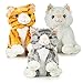 PREXTEX Cat Stuffed Animals for Girls & Boys (Three 10-Inch Stuffed Cat Plush) Realistic Kitten Plushie Toy for Kids