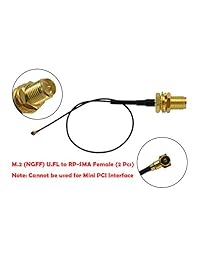 Antena WiFi 8dBi RP-SMA macho 2.4Ghz 5Ghz 5.8Ghz Dual Band Wireless Network Booster Adaptador + 7.9 in U.FL Ipex MHF4 Cable para M.2 NGFF Wi-Fi WLAN Tarjetas