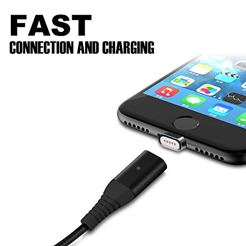 Magnetic Cable,3-in-1 Magnetic Lighting USB Cable and Type C Cable,Micro USB Cable,Fast Charging,Nylon Braided Sync Cord with High Speed Data Transfer for iOS Android (Black)