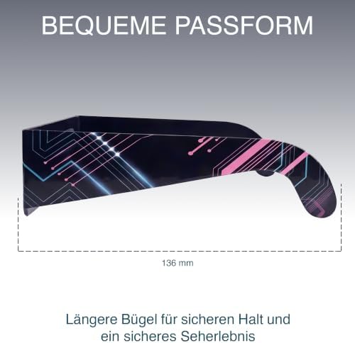 2/6/12er-Pack, Sonnenfinsternis-Brillen, 45 mm Rahmenhöhe, passen über Korrekturbrillen, EN ISO 12312-2:2015 getestet, CE-gekennzeichnet für sichere direkte Sonnenbeobachtung