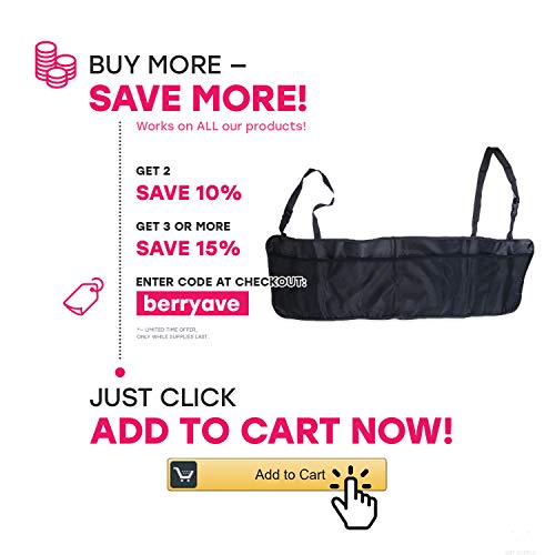 Berry Ave Car Trunk Organizer – with Large Storage and Protection – Car Trunk Storage with 12 Compartments for Holding Food, Drinks, Tablets, Toys, and More