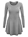 Lock and Love LL WT767 Womens Long Sleeve Scoop Neck Trapeze Tunic L HEATHER_GREY
