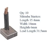 ManiacEM Mitsuba Starter Brushes, 10 Pack, 15.4mm X 14mm X 6mm with 31.5mm Lead - 54913000