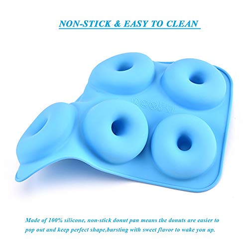 Donut Baking Pan Silicone Donut Molds 6-Cavity Non-Stick Safe Baking Tray Maker Pan Heat Resistance for Cake Biscuit Bagels Muffins