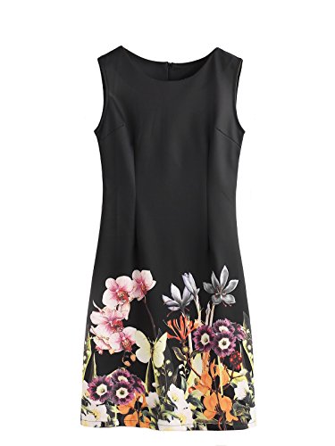 Floerns Women's Floral Bodycon Cocktail Party Summer Dresses Large Black-1