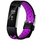 GEAK Fitbit Charge 2 Bands, Replacement Accessories for Fitbit Charge2 HR, Small Size Band, Black / Purple