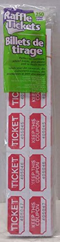 Red Raffle Tickets 250 Count Prefolded - Made in USA!