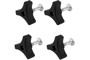 Armastuse 4 Sets Lawn Mower Handle Bolts, Triangle Handle Knob Nut Screw Bolt Lawnmower Handle Wing Nut Universal Fixing Nut 