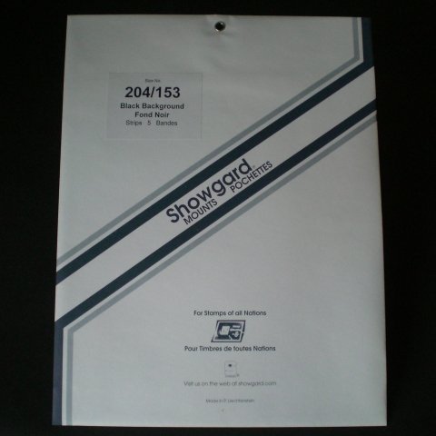 Showgard Pre-cut Black Stamp Mounts Size 204/153
