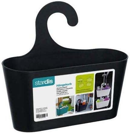 stardis Shower Basket with Hook Hanging Caddy Organizer Plastic (black)