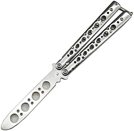 Megcose Martial Arts Practice Trainer Knife Tool Titanium Butterfly Knife/Fan Knife/balisong No Offensive Blade