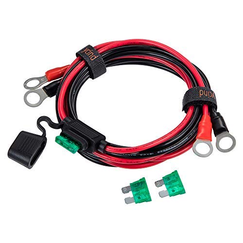 [UL Listed] YCIND 3/8" Eyelet Terminal Battery Boost Cable Heavy-Duty 30A Fuse 12V/24V 12AWG Cord 10Ft