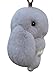 Genuine Rex Rabbit Fur Charm Bunny Rabbit Plush Toy Handmade Cute Fluffy Real Fur Keychain Cell Phone Charm, 6-Inch Tall (light grey)