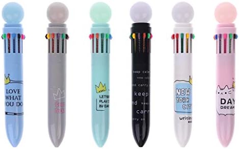 GUOQI13 10 Colors Cute Unicorn Press Ballpoint Pen School Office Supply Stationery Gift