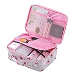 Itraveller Printed Multifunction Portable Travel Toiletry Bag Cosmetic Makeup Pouch Case Organizer for Travel (Blue Flowers)