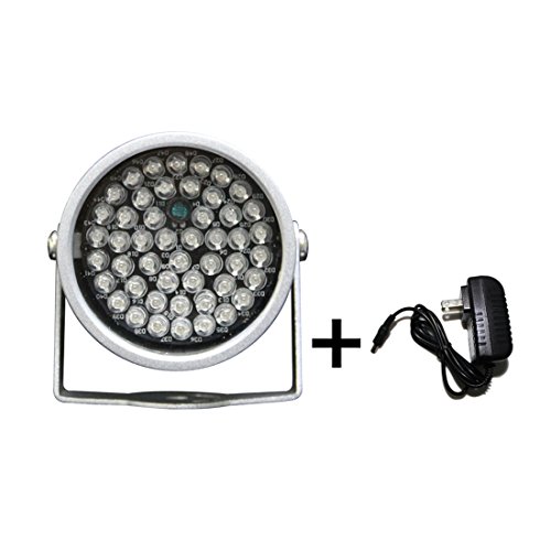 Univivi U48R 48- LEDs WideAngle IR Illuminator for night vision with 12V DC Power Adapter