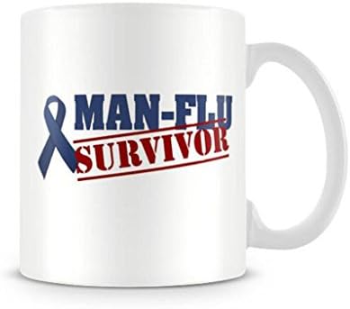 Emana Man flu survivor Funny gift printed mugs cup Portrait Ceramic Mug Water Cup Popular White Coffee Mugs