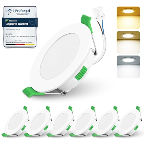 ALUSSO 6 Stück LED Einbaustrahler dimmbar,Ø55-68mm 3CCT IP44 Deckenspots