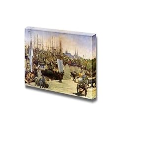 Port of Bordeaux by Edouard Manet - Canvas Print Wall Art Famous Painting Reproduction - 12" x 18"