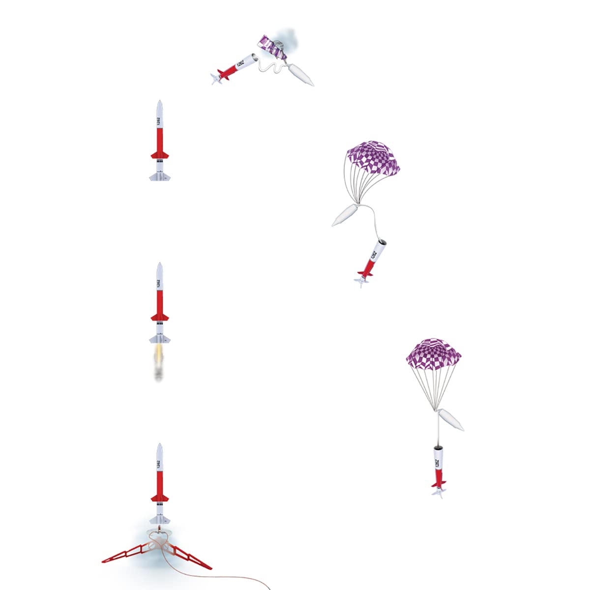Estes 7266 Red Nova Flying Model Rocket Kit | Advanced Level | Soars 800 ft. 244 m.