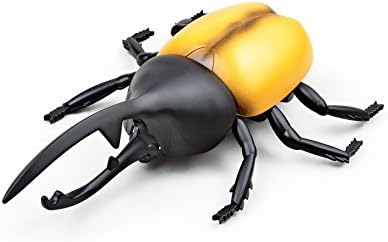 RC Beetle YELLOW | Remote Control Animal | Robotic Scarab | Rhino Beetle | Antler Beetle | Infrared Remote Control RC Insect by Unitech Toys