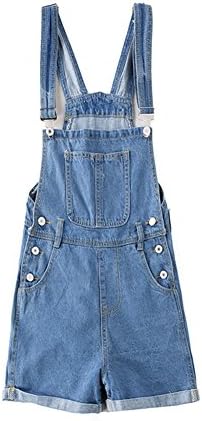 Women's Denim Shorts Jens Jumpsuit Bid Overalls Shortalls with pockets XXL