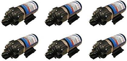 Everflo (Pack of 6) 12 Volt 2.2 GPM Diaphragm Water Pumps 70 psi for Lawn Sprayers, Boats, RV