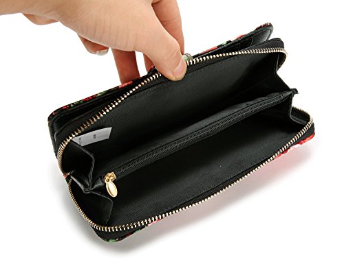 LOVESHE Women's Bueaty Flower Polyester Bifold Purse Clutch Wallet Card Holder New Fashion(17DHH28) - Thumbnail 6