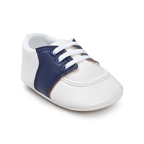Fire Frog Baby Saddle Shoes for Boys Girl Infant Lace-up Sneakers Dark Blue 0-6 Months - Thumbnail 3