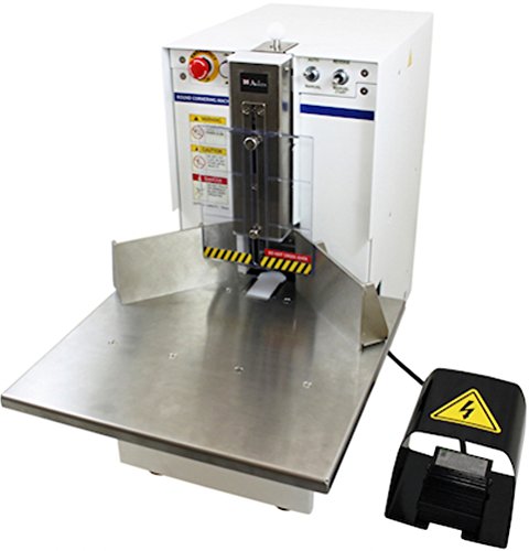 Akiles Diamond-7 Corner Rounding Equipment, 2-3/4â€³ (70mm)/700 Sheets (20 lb) Maximum Capacity, 1/4â€³ Included Die, Large Work Table, Heavy-Duty Foot Pedal, Storage & Trash Bin, Manual & Auto Mode