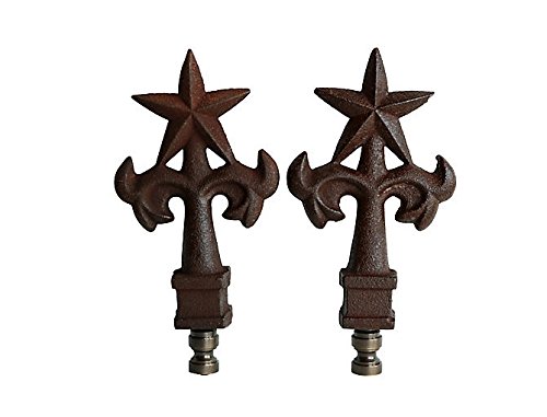 Iron Star Lamp Finials, A Matching Pair