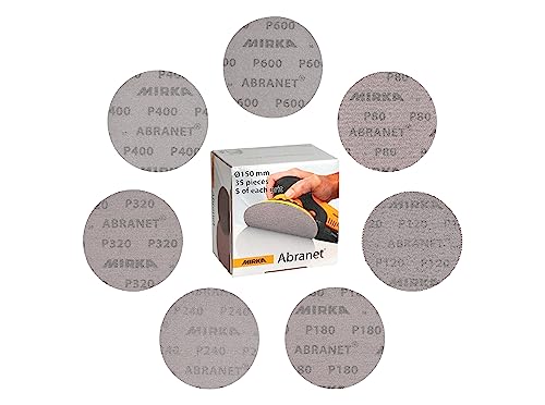 Mirka Schleifnetz Abranet Ø 150 mm Klett 35 Stück Mix-Pack