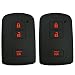 Coolbestda 2Pcs Rubber Smart Key Fob Remote Cover Case Protector Keyless Jacket for 2016 2017 Toyota Tacoma Land Cruise Prius V RAV4 3buttons Key Black primary