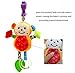 eurofield Baby Plush Rattle Toy, Hanging Stroller Toy with Squeaker,Teether, Colorful Monkey Animal Stuffed Plush Toy for Kid (Monkey, 7.9