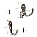 Walue 30 Pieces Double and Single Bronze Prong Hooks with 60 Pieces Screws