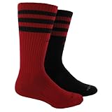 Adidas Men's Team Crew Sock (Pack of 2), One Size Fits All, University Red/Black