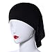 Ksweet 4pcs Stretch Elastic Hijab Cap for Women Summer Underscarf Tube Cap Head Cover Scarf (Black+Grey+Light Brown+KQ)