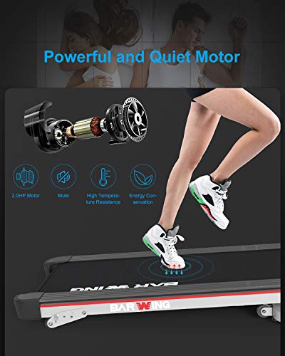 BARWING Electric Folding Treadmill Walking and Running Machine, Cardio Fitness Exercise Equipment with Wider Belt, Easy Assembly and Move - Thumbnail 3
