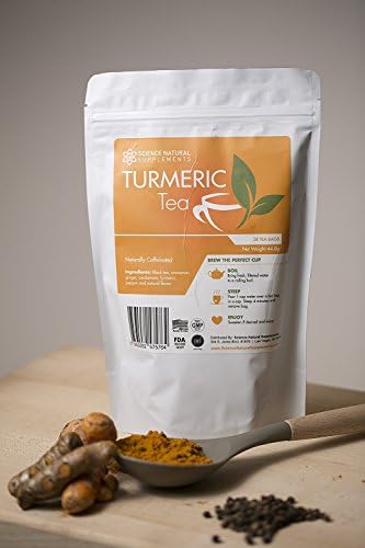 Turmeric Curcumin Tea by Science Natural Supplements | Bioperine Black Pepper Extract | 30 Day Supply | 2000% Faster Max Absorption Formula w/ 95% Curcuminoids