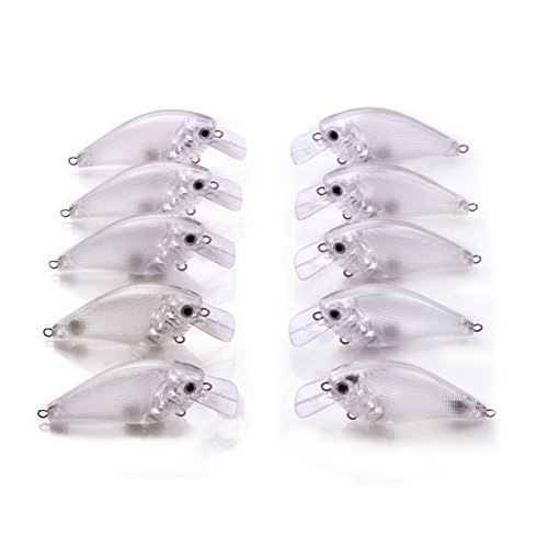 25 Pcs 2.5 Square Bill Unpainted Fishing Hard Lures Crankbaits