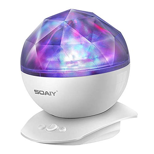 Image 1 - Aurora Night Light Projector Lights, Soaiy, 8 Changing Aurora and 360°Rotatable, 1h Auto closes , Built-in Speaker, for kids or Adults to Sleep Soothe, Insomniac and Anxious Relax, Party Lights-White