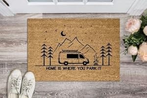 Home is Where You Park It Doormat, Camper Van Life, Traveler Doormat, Gift Indoor Outdoor Door Mats, Easy Clean Entrance Mat,