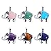 Wholesale 6 PCS Lucky Elephant Charm Pendant Natural Quartz Crystal Healing Chakra Stone Charms Bulk for Jewelry Making(Assorted)