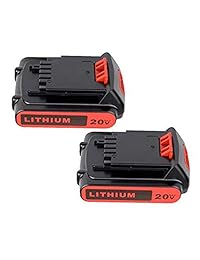 Paquete de 2 baterías de repuesto LBXR20 para Black & Decker, Wakitt 20 V 2.0 Ah de litio para Black and Decker LBXR20-OPE LB20 LBX20 LBX4020 LB2X4020-OPE herramientas eléctricas inalámbricas