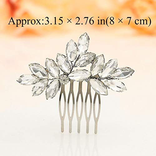 Jakawin Bride Wedding Hair Comb Crystal Bridal Hair Accessories Hair Piece for Women and Girls HC047S