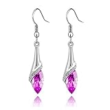Voberry® Fahion Women's Lady Crystal Marquise Cut Teardrop Wedding Hook Earrings Gift (Rose)
