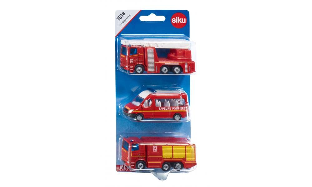 Siku 1818001 Fire Brigade Set Metal/Plastic Red Game Combination Movable Parts