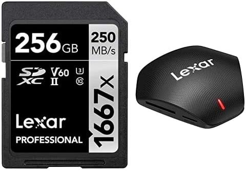 Amazon Com Lexar Professional Lsd256cbna1667 1667x 256gb Sdxc Uhs Ii U3 Card Black Multi Card 3 In 1 Usb 3 1 Reader Computers Accessories