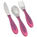  Gerber Graduates BPA Free Graduates Kiddy Cutlery Set of Fork, Spoon and Knife- Pink 